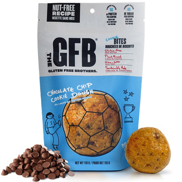 The Gluten Free Brothers Chocolate Chip Cookie Dough Nut Free Bites - Allergen Friendly, Gluten Free, Soy Free Protein Balls - P