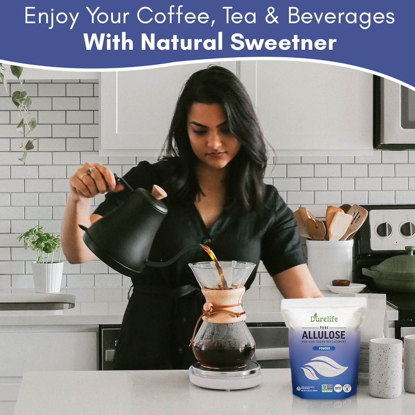 DureLife Allulose Sweetener, 100% Pure, Keto Certified, Non-GMO, 10 lb Sugar Substitute, Zero Calories