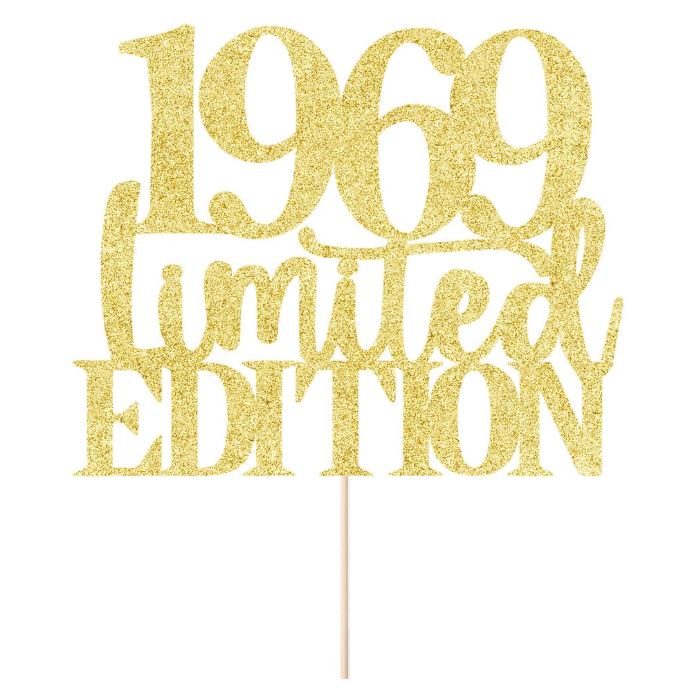 Limited Edition 1969 Cake Topper 56Th Birthday Happy Birthday Cake Topper Men And Women Cheer 56Years Old Handmade Golden Glitter Cake Decoration
