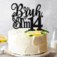 Rssta i Cake Topper Black Star Glitter 14th Birthday Decorations Cardstock Model XM1222-14