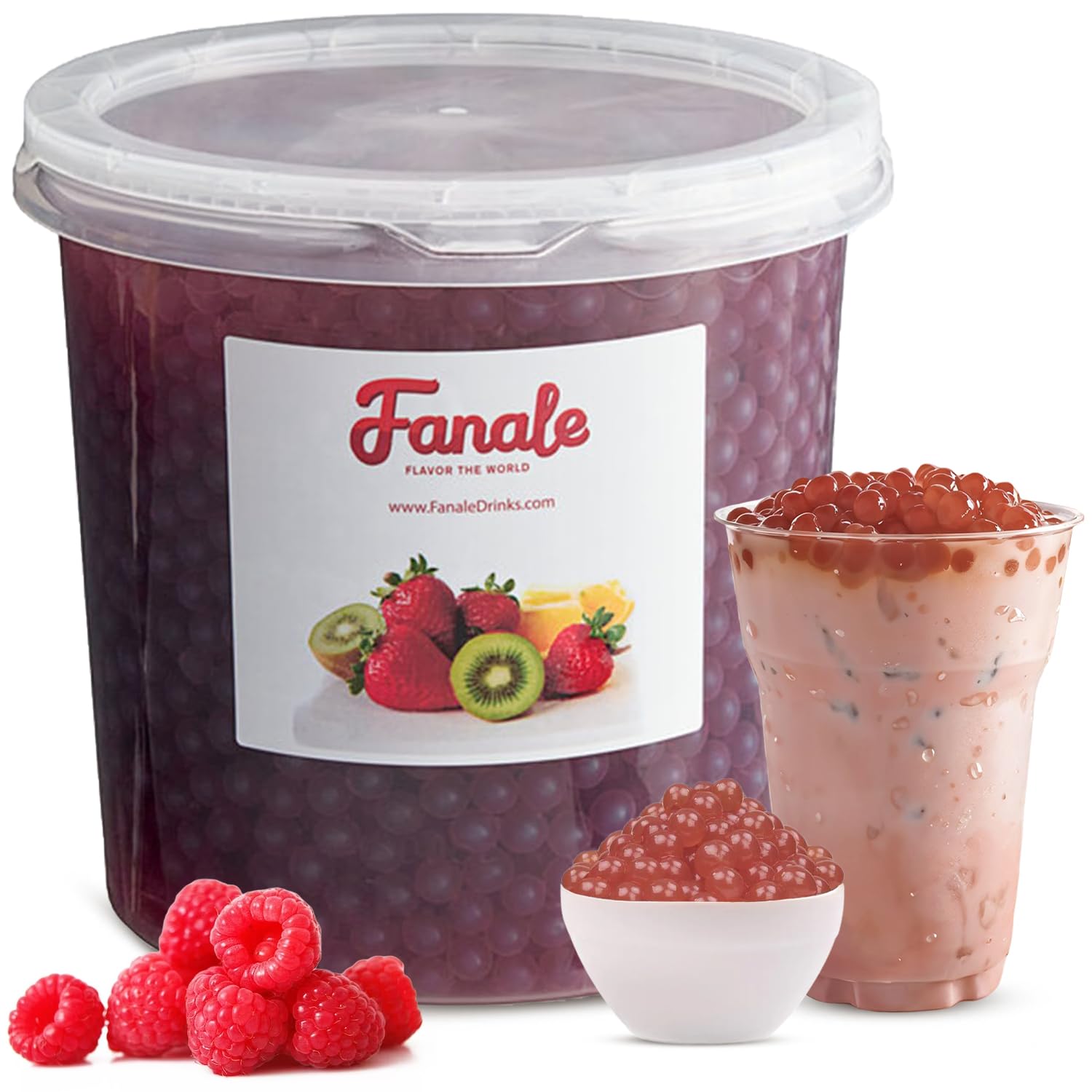 Fanale Raspberry Boba Fanale Popping Boba Pearls For Bubble Tea - 7 Lb | Raspberry | Burstin ...