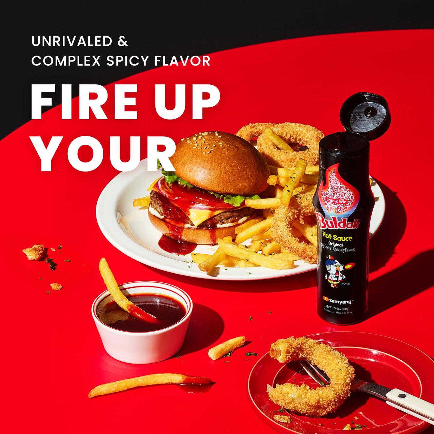 Samyang Buldak Hot Sauce - Original  Korean Spicy Hot Chicken Flavor Sauce [5.57 fl oz (200g) x 2 pack]