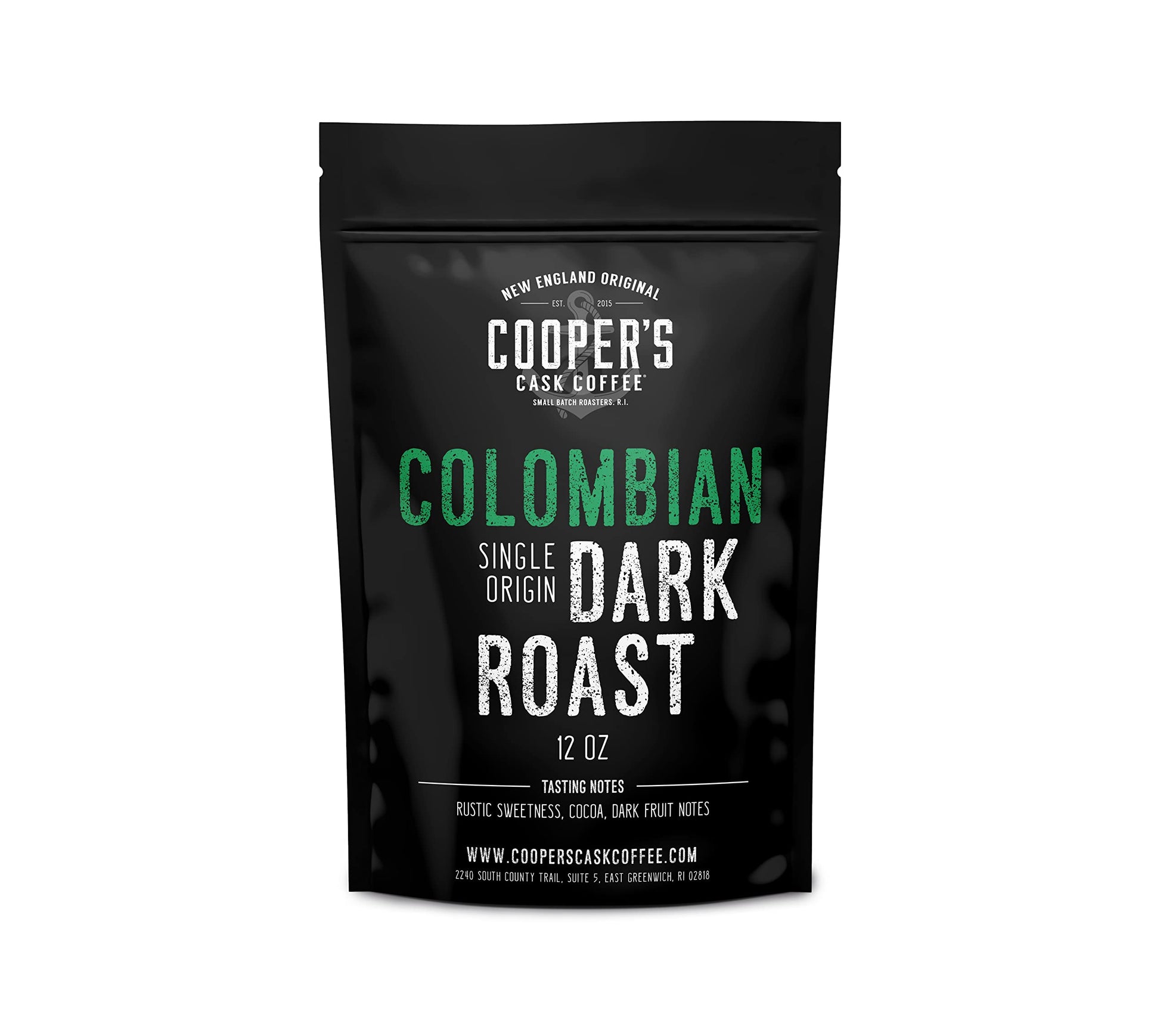 Dark Roast Colombian Coffee Single Origin Whole Bean 12oz