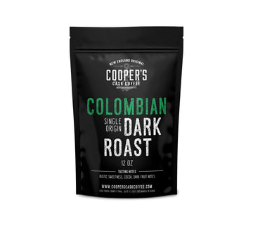 Dark Roast Colombian Coffee Single Origin Whole Bean 12oz