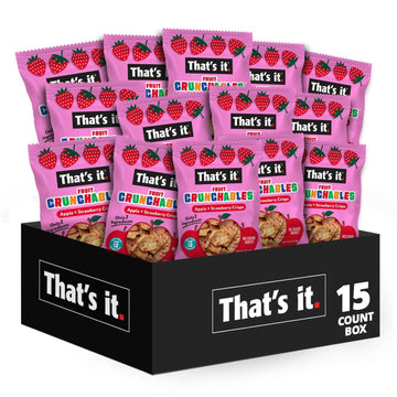 Thats it. Fruit Crunchables Apple + Strawberry Crisps, 15-Pack - 100% Real Fruit Snacks for Kids, Plant-Based, Non-GMO, Gluten-F