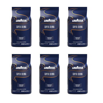 Lavazza Lav4202 Super Crema Espresso Coffee Beans, Italian Bar And Cafeteria (Pack Of 6)
