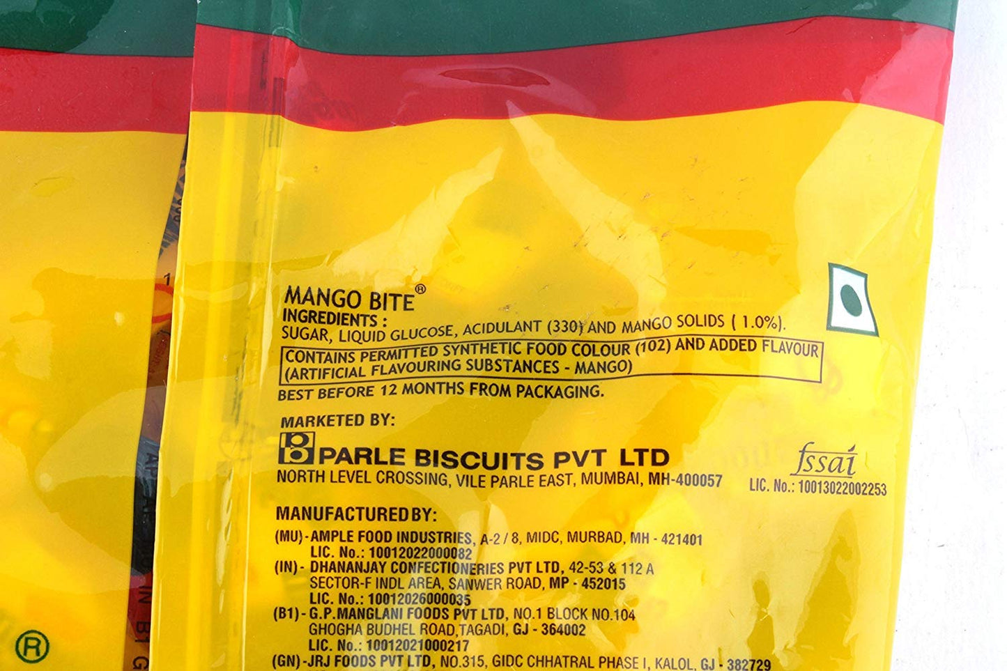Parle Mango Bite Candy, 289G Pouch, Packaging May Vary