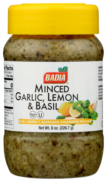 Badia KHLV00397487 8 oz Garlic Minced Lemon Basil Spice