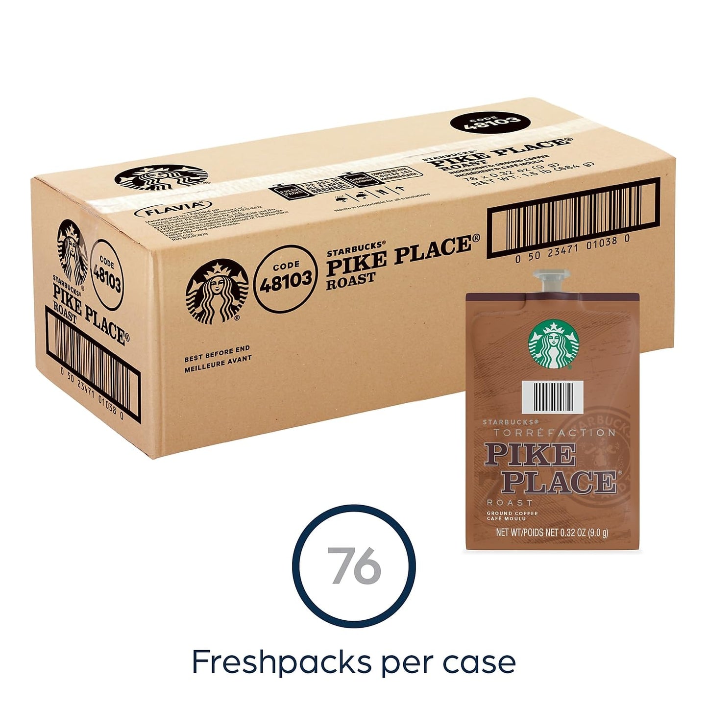 Starbucks Pike Place Roast Coffee Freshpack, 1 Count (Pack of 80), Model SX02