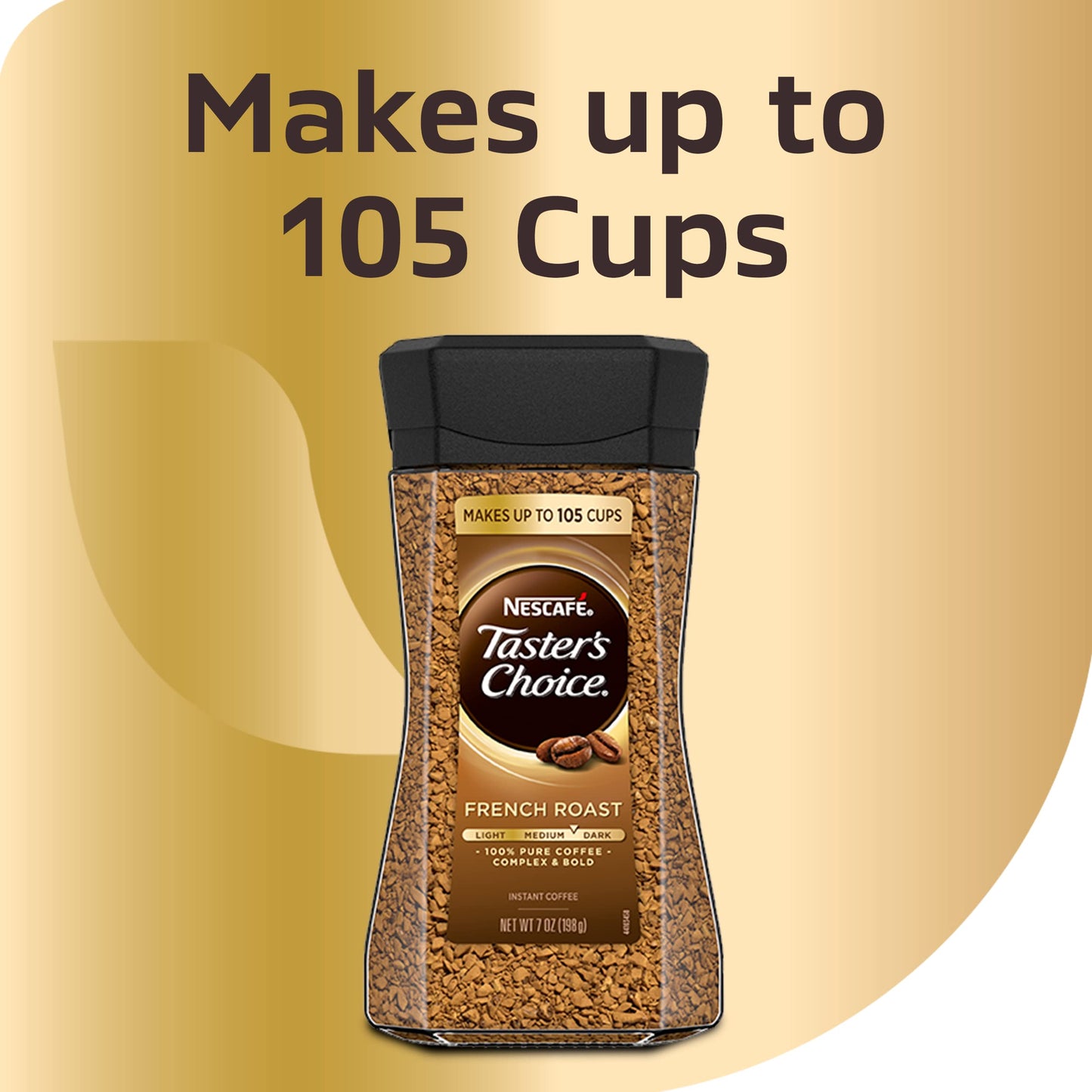 Tasters Choice French Roast Instant Coffee, New Jar, 2 Bottles X 7 Oz Canister.