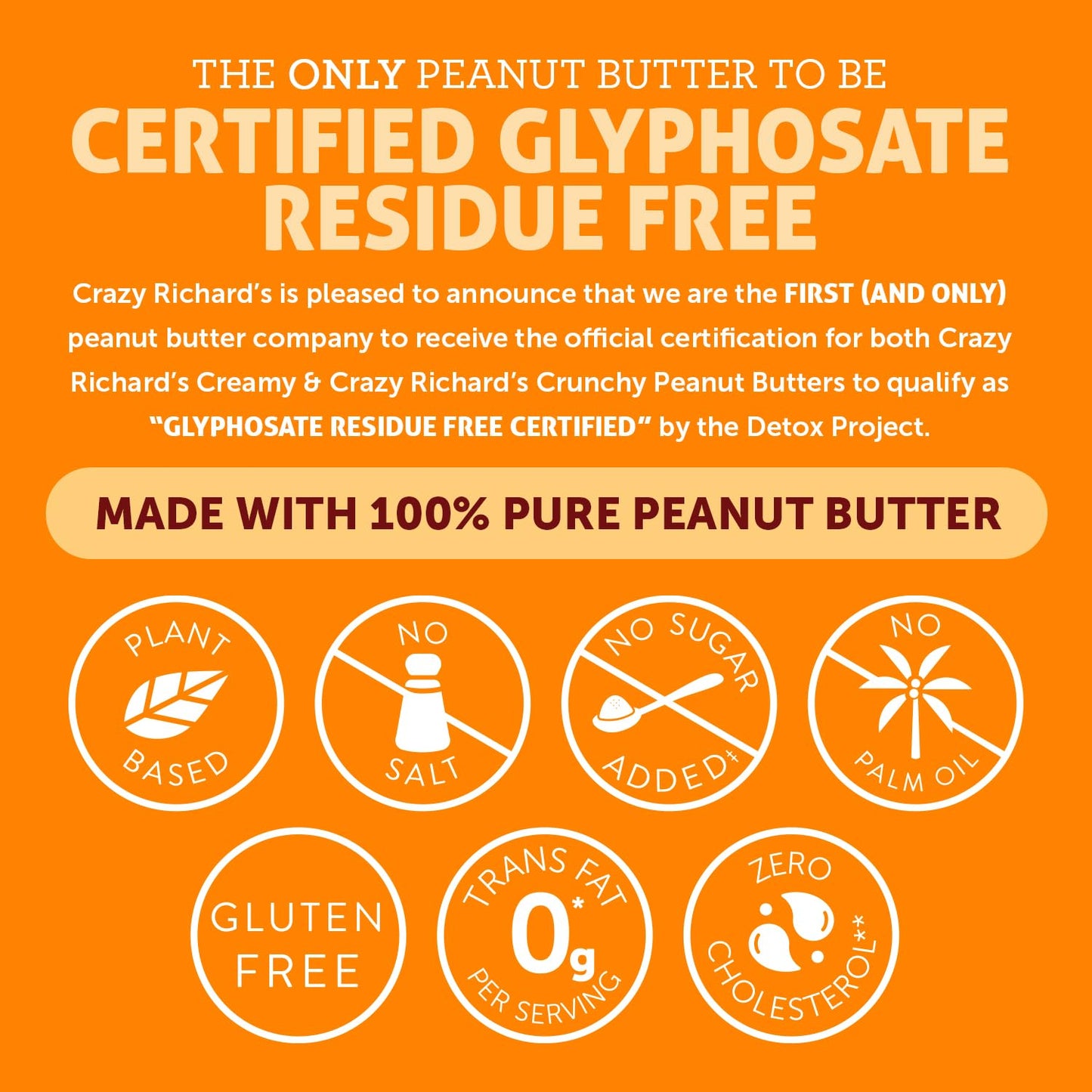 Crazy Richard'S 100% All-Natural Crunchy Vegan Peanut Butter With No Added Sugar And Non-Gmo (16 Ounce, Pack Of 2)