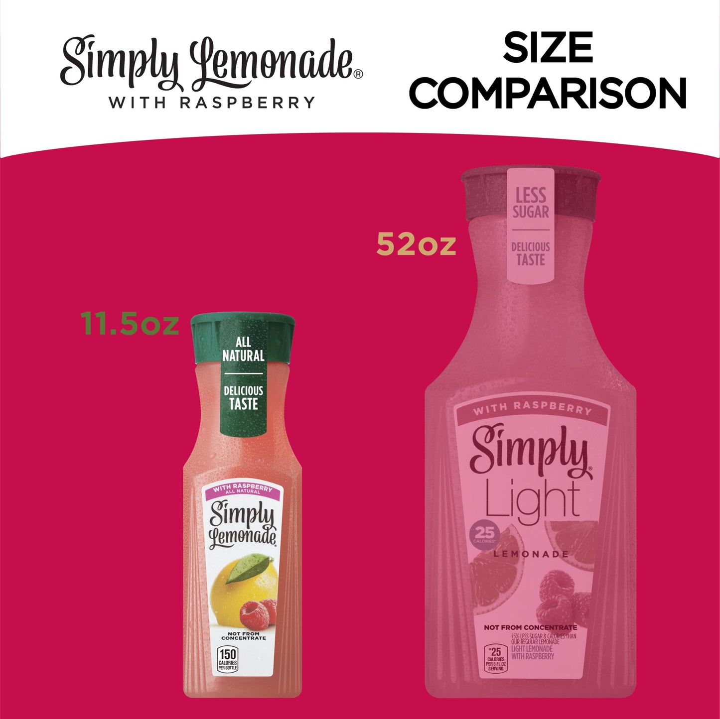 Simply Lemonade With Raspberry, All Natural Non-Gmo, 11.5 Fl Oz