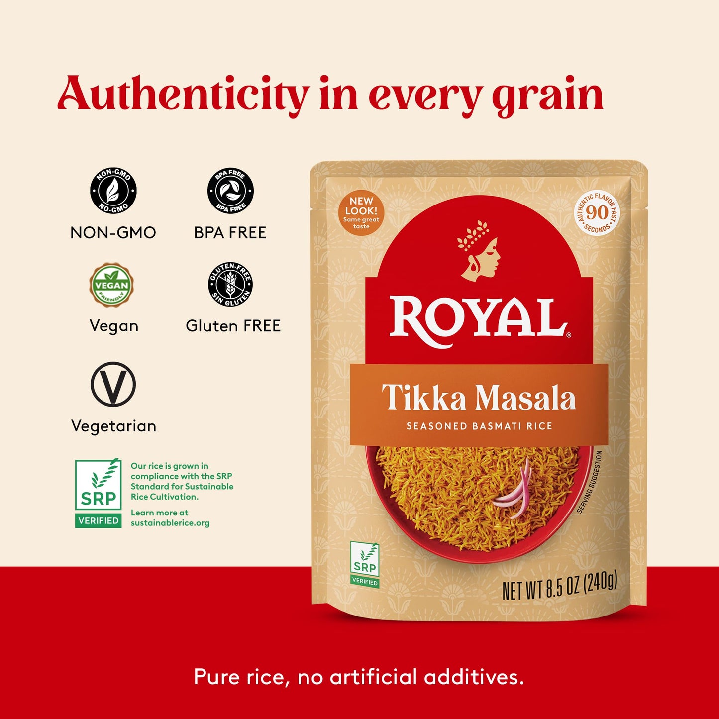 Royal - Ready To Heat Rice - Authentic Tikka Masala, 4 Count