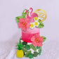 Flamingo Cake Toppers Summer Cake Decorations Pineapple And Hibiscus Flower Palm Leaf Cake Toppers For Tropical Hawaiian Beach L
