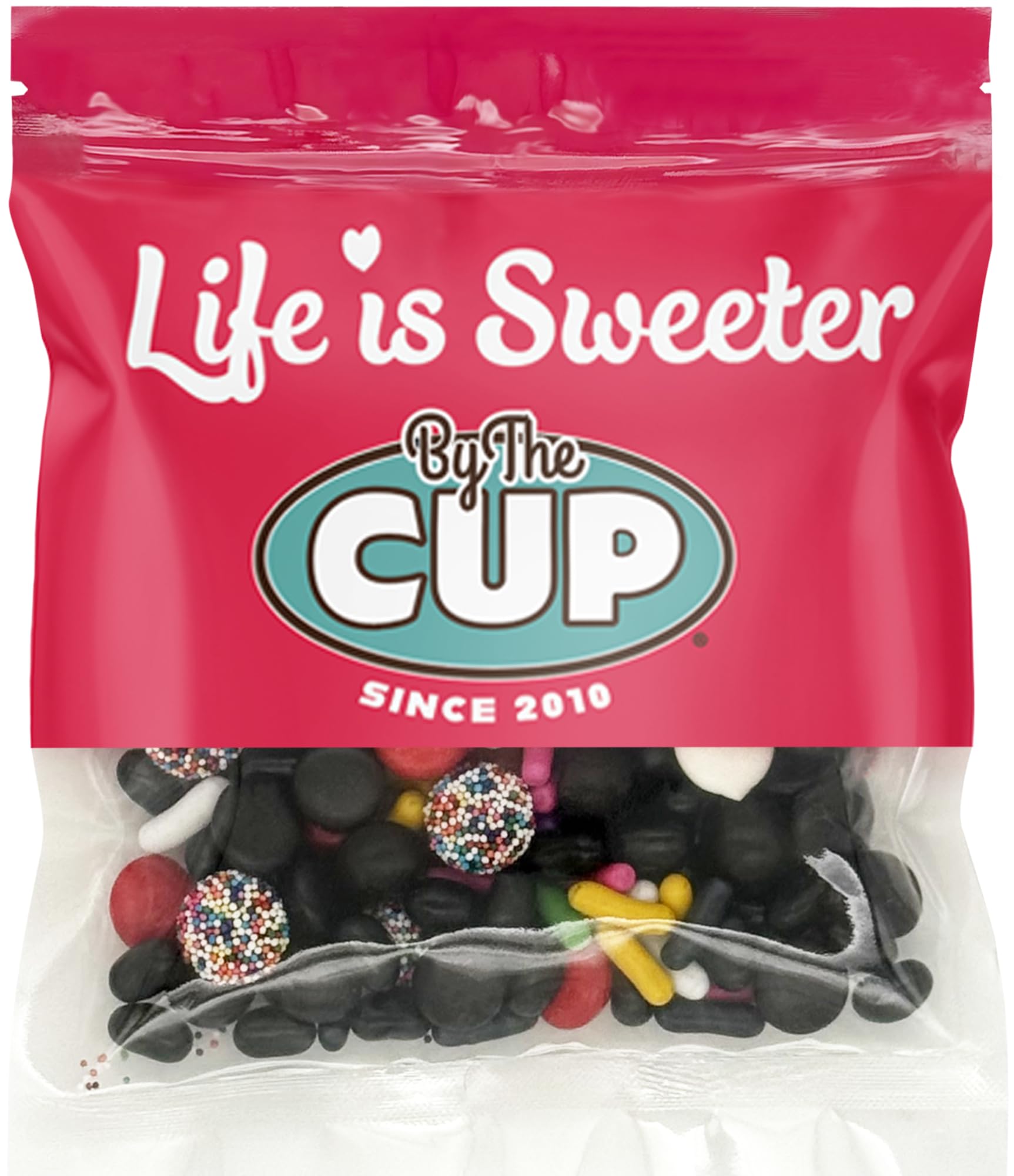 By The Cup Licorice Bridge Mix, Including Pastels, Buttons and More, 8 oz Bulk Bag