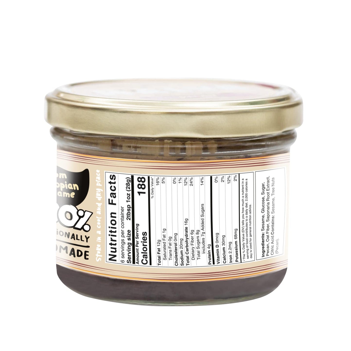 Halva Kingdom Open Sesame Sugar Free Halva Vegan Dessert | Healthy Ingredients, Gluten Free, Kosher Certified Jar I Made In Isra