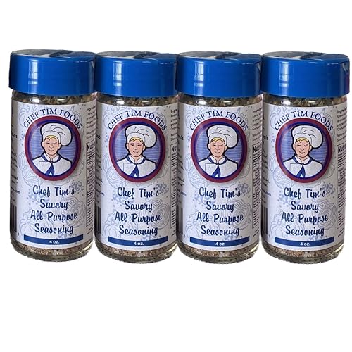 Chef Tims Savory All Purpose Seasoning 4 Oz. (Pack Of 4) Good On Anything That Walked Swam Flew Or Grew.