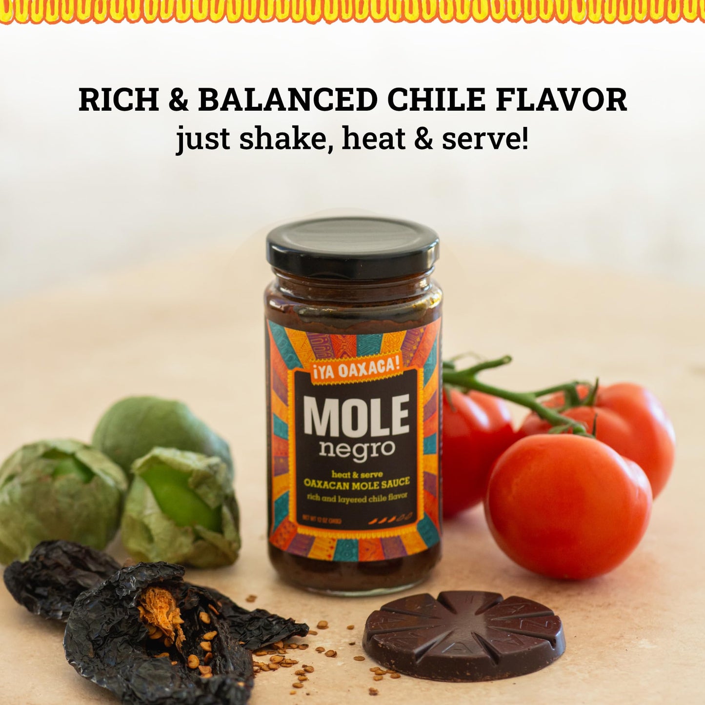Ya Oaxaca Mole Sauce - Medium Spice - Vegan, Non-GMO, Gluten Free - 12oz (3pk)