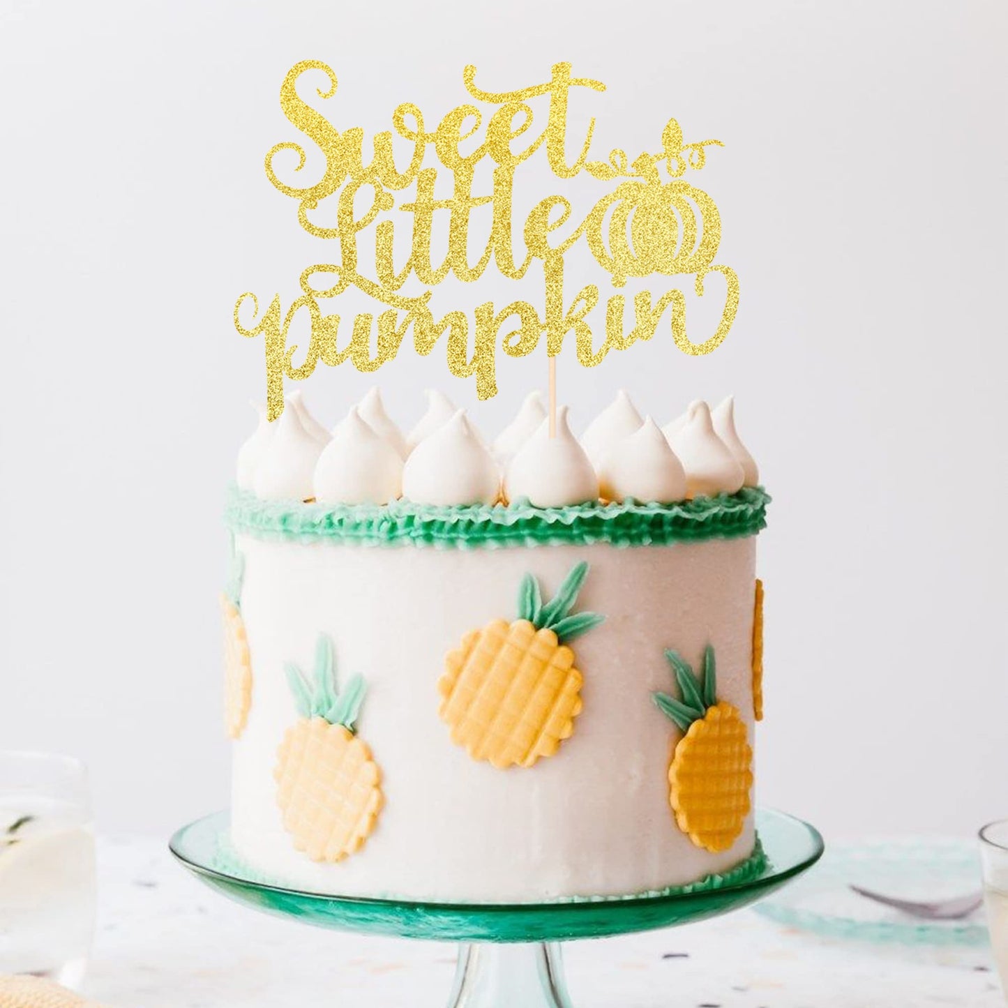 1 Pcs Sweet Little Pumpkin Cake Topper Glitter Fall Theme Little Pumpkin Cake Pick Decorations For Baby Shower Kids Birthday Tha