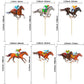 Ephlyn Horse Racing Cupcake Toppers, 36Pcs, Brown/White/Pink/Red, 2.4W x 3.9H, Kentucky Derby Party Supplies