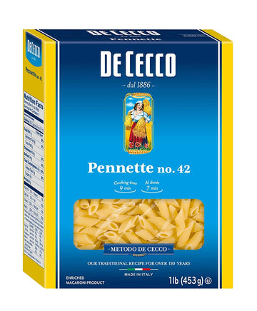 De Cecco Semolina Pasta, Pennette No.42, 1 Pound (Pack of 3)