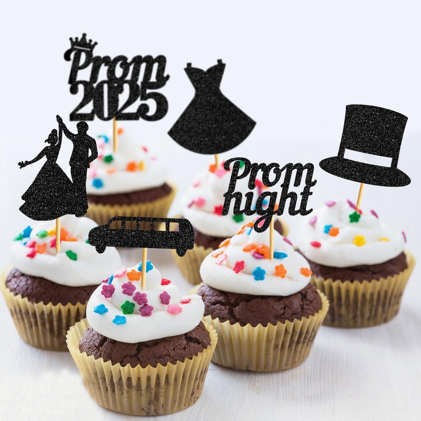 24Pcs Prom Cupcake Topper Prom Decorations For Party 2025 Prom Graduation Cupcake Topper 2025 Graduation Decorations Class Of 20