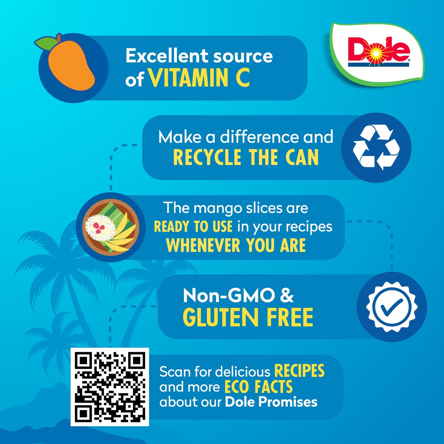 Dole Mango Slices in Heavy Syrup - Dole Canned Fruit - Rich Source of Vitamin C - 15.5 oz Cans - 12 Pack
