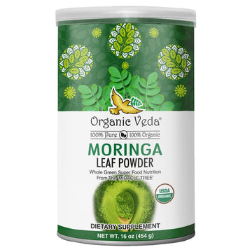 Organic Veda Moringa Powder (1 lb) The Real Green Native Moringa Oleifera, Premium Harvest Peak Nutrients, Vitamins & Antioxidan