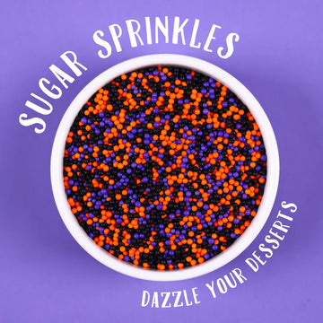 Halloween Nonpareils Sprinkles For Cake Decorations 7Ounce Black Purple Orange Edible Sprinkles Mix For Cupcake Toppers Cookie I