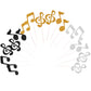 72 Pieces Glitter Music Notes Cupcake Toppers Cake Toppers Picks for Food Fruit and Birthday Party Decoration (Gold, Black, Silv