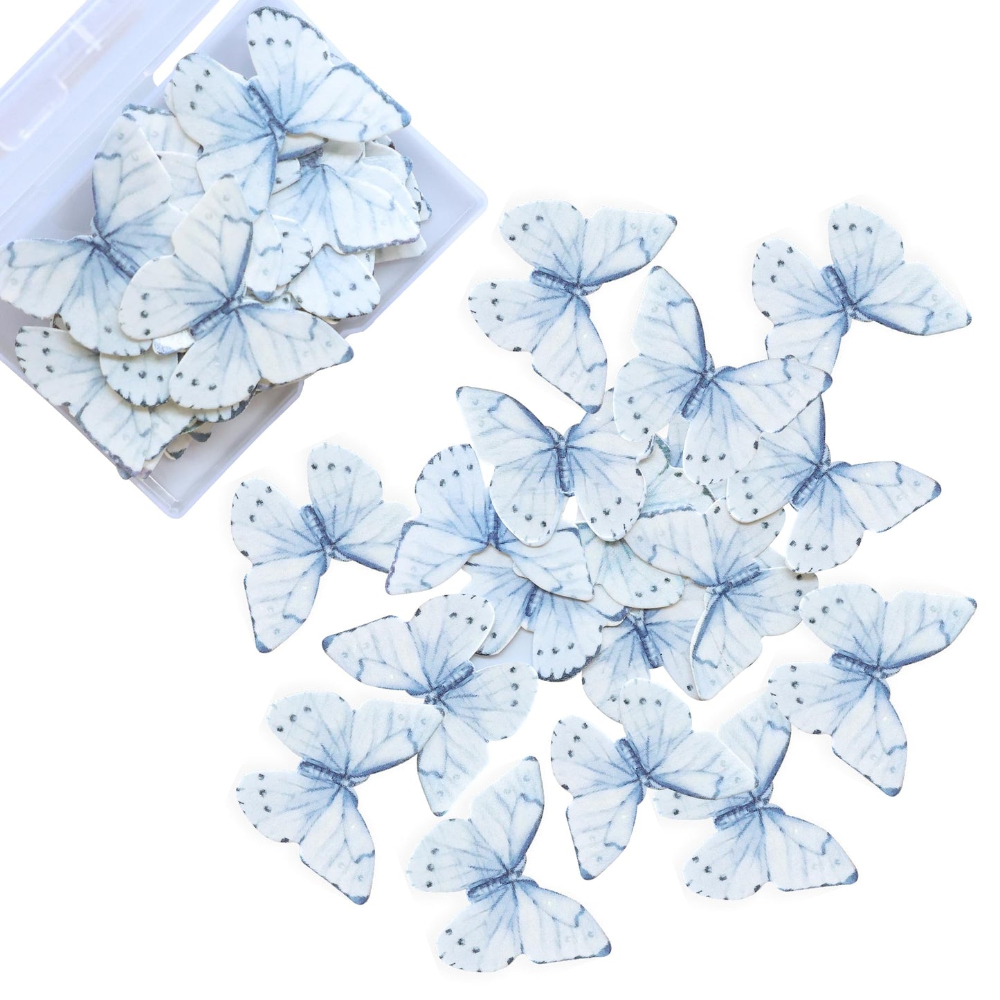 Ephlyn 48Pcs Edible Butterfly Cupcake Toppers Butterfly Cupcake Picks Edible Butterfly Cupcake Decorations For Butterfly Theme B