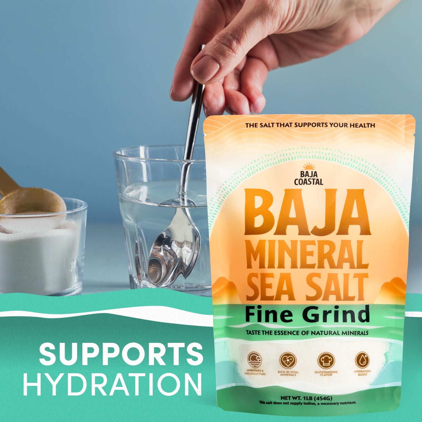 Baja Coastal Baja Mineral Sea Salt, Fine Grind, 100% Organic, 16oz