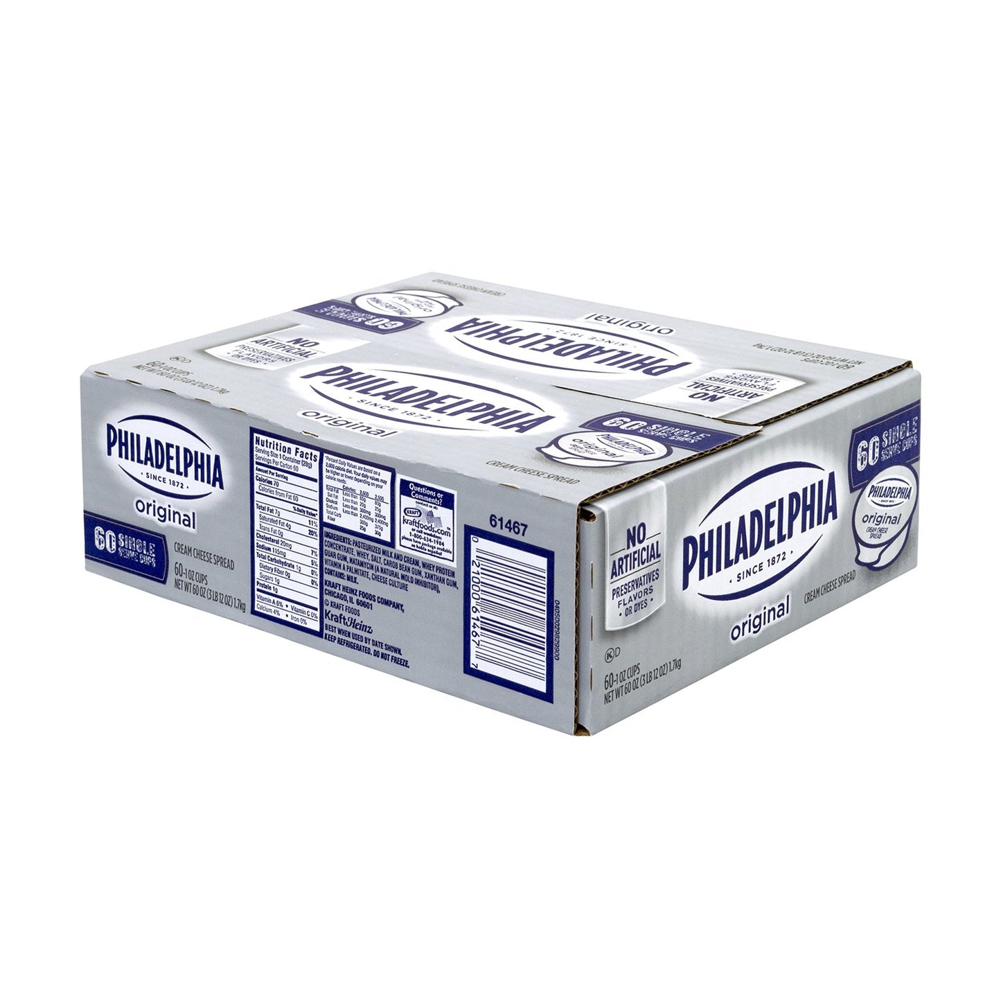 Philadelphia Original Cream Cheese Pouches, 1 Ounce (60 Pack), Perfect for Spreads and Cooking
