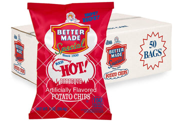 Better Made Special Potato Chips (Red Hot Bbq) - 50 Pack - 50 X 1 Oz. Bags - Crunchy, Individual Snacks Made From Fresh Potatoes