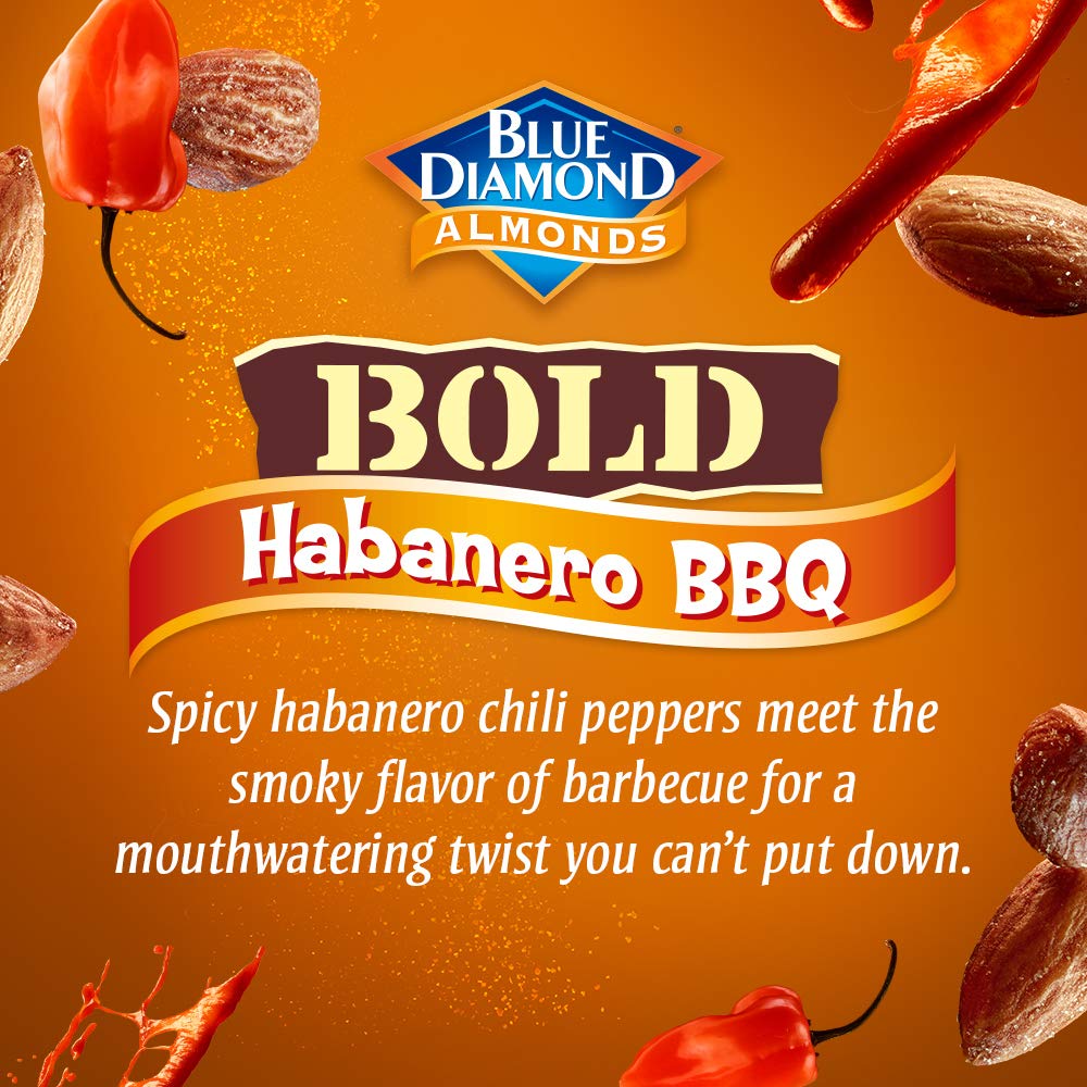Blue Diamond Almonds, Bold Habanero BBQ, 16 Ounce (Pack of 2)
