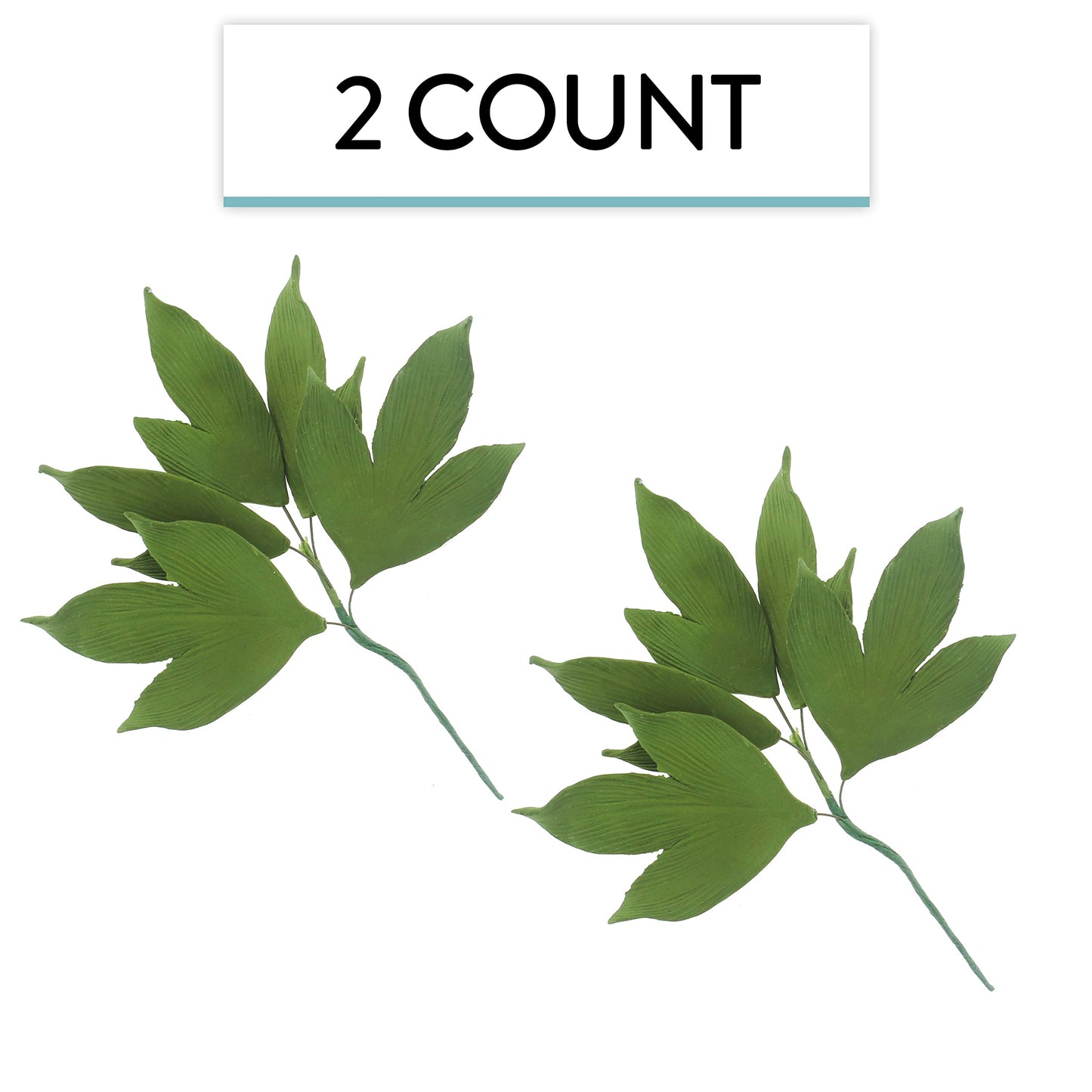 Global Sugar Art Peony Leaf Spray Sugar Cake Flowers, Green, 2 Count By Chef Alan Tetreault