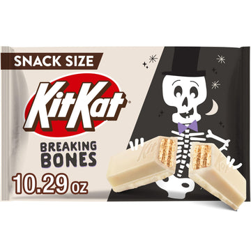 KIT KAT Breaking Bones White Creme Snack Size, Halloween Wafer Candy Bars Bag, 10.29 oz