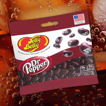 Dr. Pepper Jelly Beans, Soda Flavored Chewy Candies, Bulk Individually Bagged Shareable Candies, Pack Of 3, 3.5 Ounces