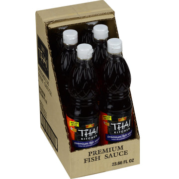 Thai Kitchen Premium Fish Sauce, 23.66 fl oz (Pack of 6) - Six 23.66 Fluid Ounce Bottles of Fish Sauce Crafted for Dressings and
