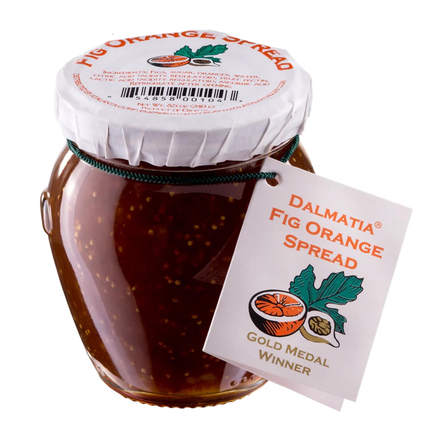 Dalmatia Orange Fig Spread, 8.5 oz | Mediterranean Citrus & Fig Blend | All-Natural, Non-GMO | Perfect for Cheese Boards, Glazes