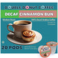 Double Donut Coffee Decaf Cinnamon Bun Coffee Pods, Medium Roast, Compatible with Keurig, 20 Count