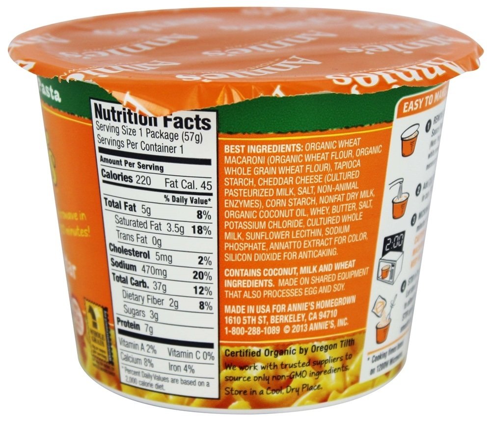 Annie'S Homegrown Macaron & Cheese Real Aged Cheddar 2.01 Oz (Pack Of 24)24