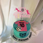 Ephlyn Soccer Birthday Cake Toppers - Glitter Cupcake Picks for Sports Theme, Pink, 8.5 cm x 12 cm