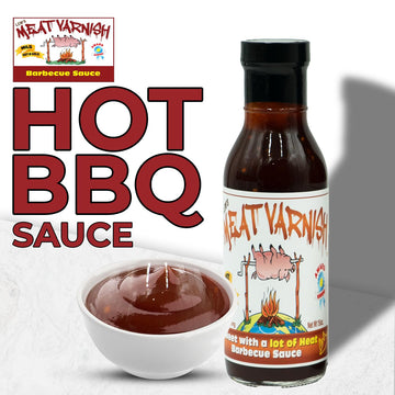 Lems Meat Varnish Hot BBQ Marinade - Gluten Free Spicy BBQ Sauce for Meat & Chicken - 12 oz Bottle