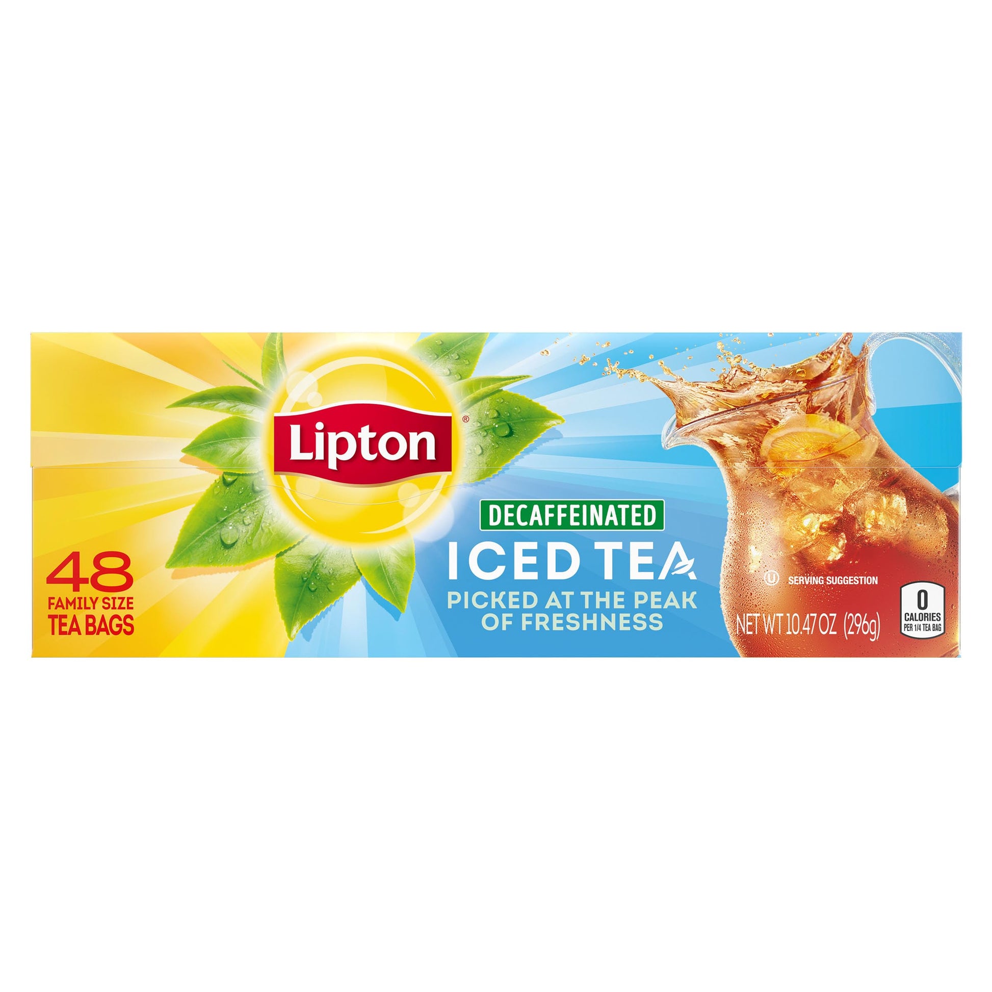 Lipton Decaf Black Iced Tea Bags, Family Size, Zero Calories, 48 Bags, Model 84151055