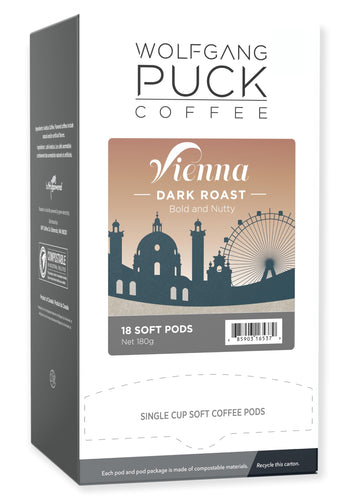 Wolfgang Puck Coffee Soft Pods, Vienna Coffee House, 18 Count (Pack Of 6)