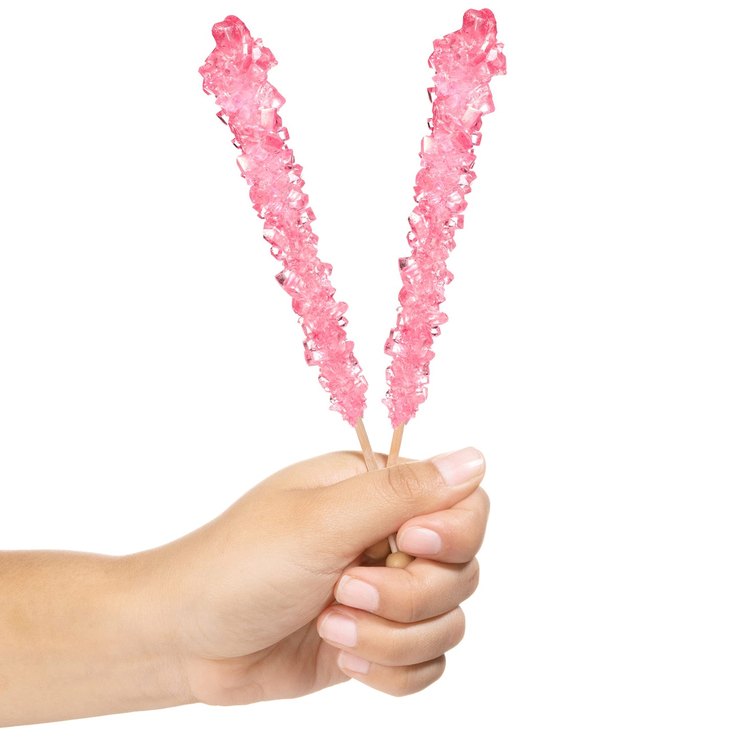 Light Pink Rock Candy Sugar Sticks - Cherry Flavored - 36 Individually Wrapped Pink Candy Party Favors