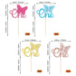 Rssta i Butterfly Cupcake Toppers, 24 Pack, Glitter, First Birthday, Multi Colors, Paper, Model XM011-multi