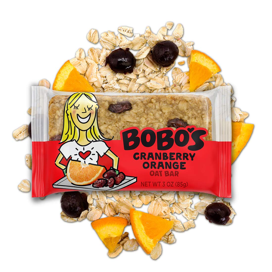 Bobos Oat Bars, Gluten Free, Cranberry Orange Flavor, Pack of 12, Whole Grain Oats, Brown, Model 102-D