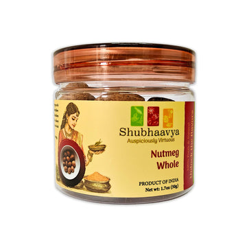 SHUBHAAVYA Premium Whole Nutmeg - All Natural, Gluten Free, NON-GMO, 1.7oz (50g) Indian Spice